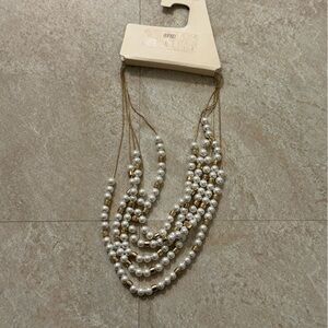 Elegant Pearl and Gold Necklace A New Day necklace multi strand fashion jewelry